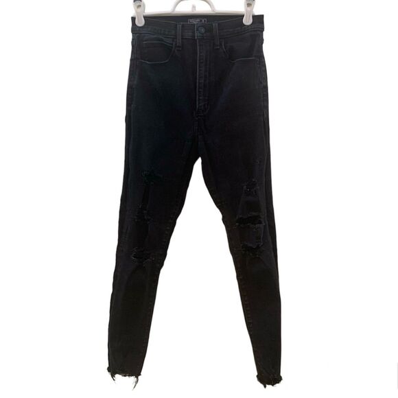 Abercrombie & Fitch Ultra High Rise Super Skinny Ankle Distressed Jeans 26/2 - Picture 1 of 9